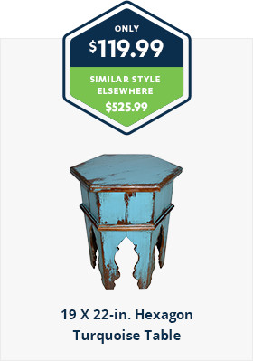 Hexagon turquoise table